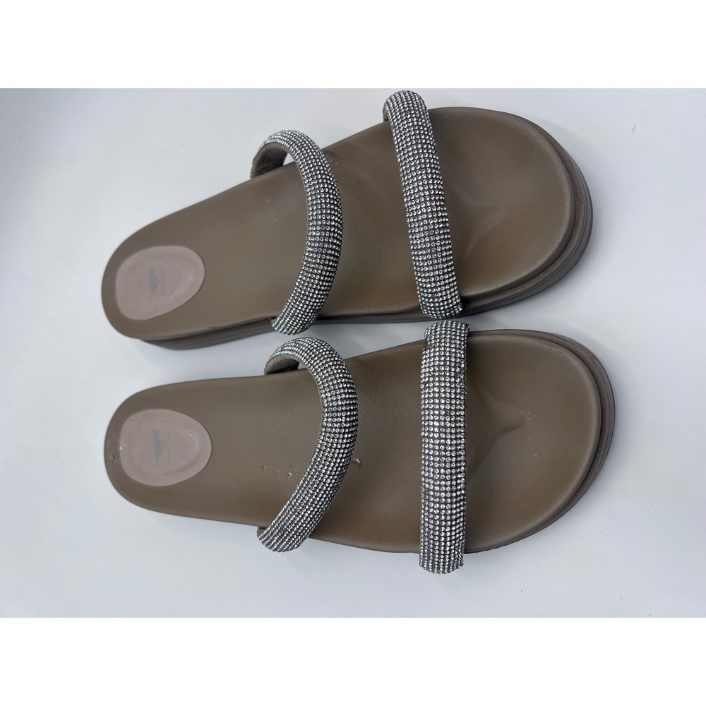 Rocket Dog Brown Rhinestone Double Strap Platform Slide Sandals Womens 11